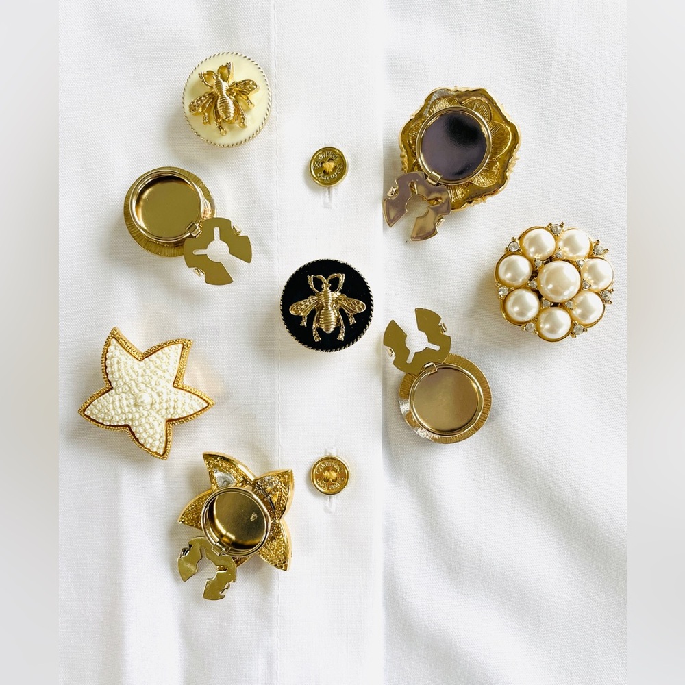 Pair Button Covers | Upcycled Vintage | Handmade - Picture 5 of 6